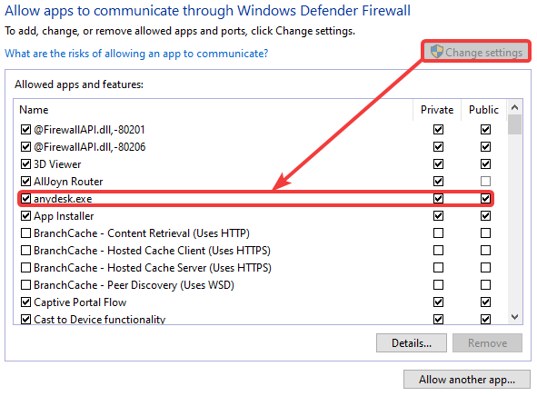 anydesk ip address firewall